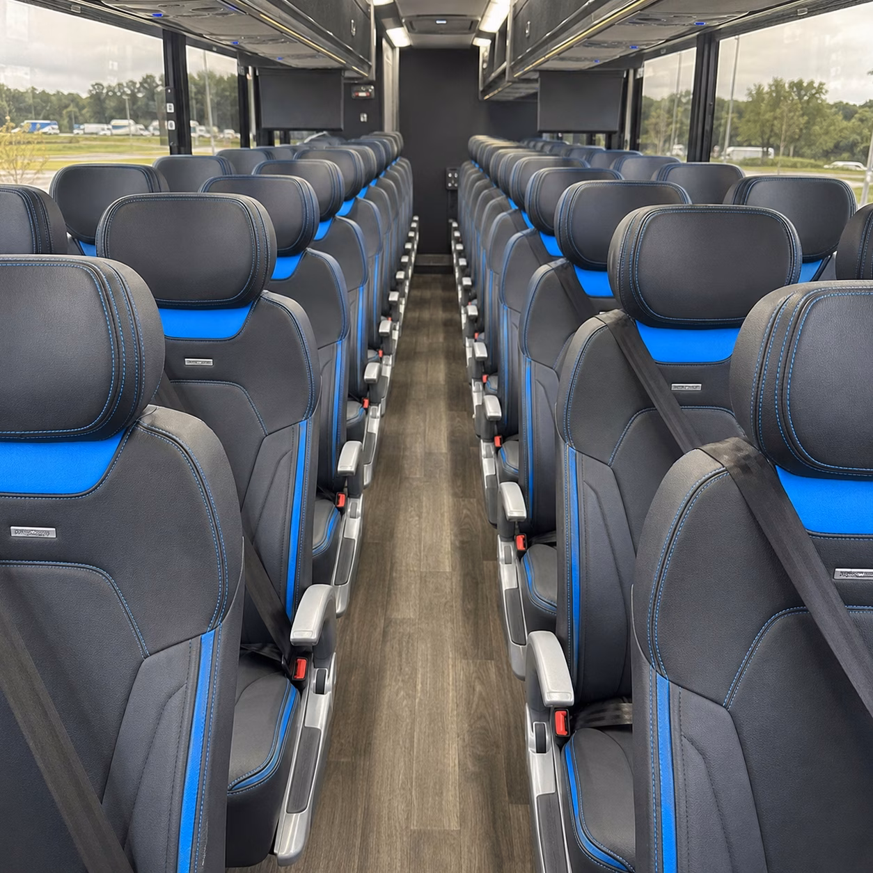56 passenger charter bus inside